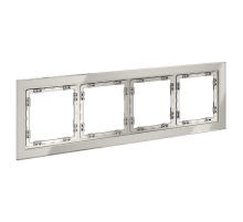 Рамка стеклянная Voltum S70 на 4 поста, (кашемир, стекло) VLS110403