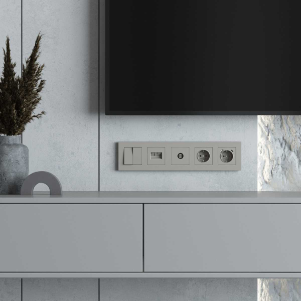 Рамка на 5 постов Werkel Slab дымчатый софт W0052917 a071630