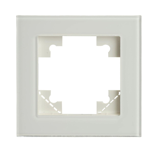 Рамка 1-постовая для сенсорных механизмов, подсветки Stekker Катрин белый GFR00-7001-01S 50303