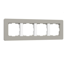 Рамка Werkel Split на 4 поста дымчатый/белый W0043067 4690389206108