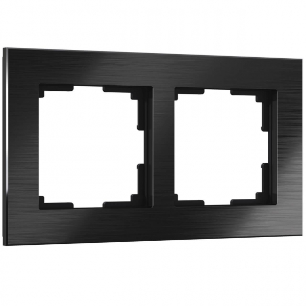 Рамка Werkel Aluminium на 2 поста черный алюминий W0021708 4690389158056 Рамка Werkel Aluminium на 2 поста черный алюминий W0021708 4690389158056