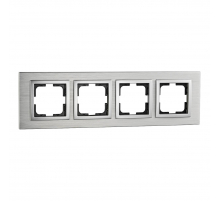 Рамка 4-постовая Mono Electric Style Aluminium серебро 107-800000-163