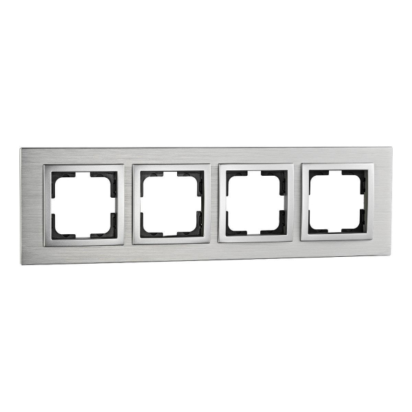 Рамка 4-постовая Mono Electric Style Aluminium серебро 107-800000-163 Рамка 4-постовая Mono Electric Style Aluminium серебро 107-800000-163