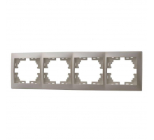 Рамка 4-ая горизонтальная Lezard Mira белый жемчуг 701-3000-149