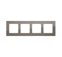 Рамка LK Studio 4-постовая, натуральное стекло (серо-коричневый) LK80 844419-1