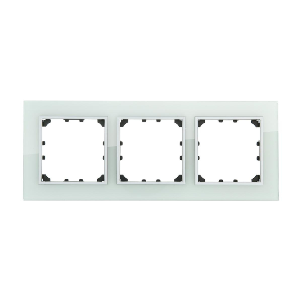 Рамка LK Studio 3-постовая из натурального светлого стекла LK60 864311-1