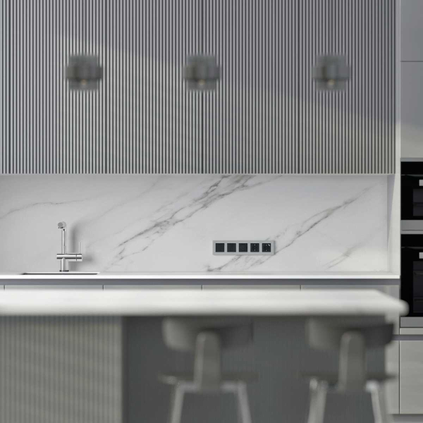 Рамка Werkel Slab на 5 постов серебро/софт W0052965 4690389207952