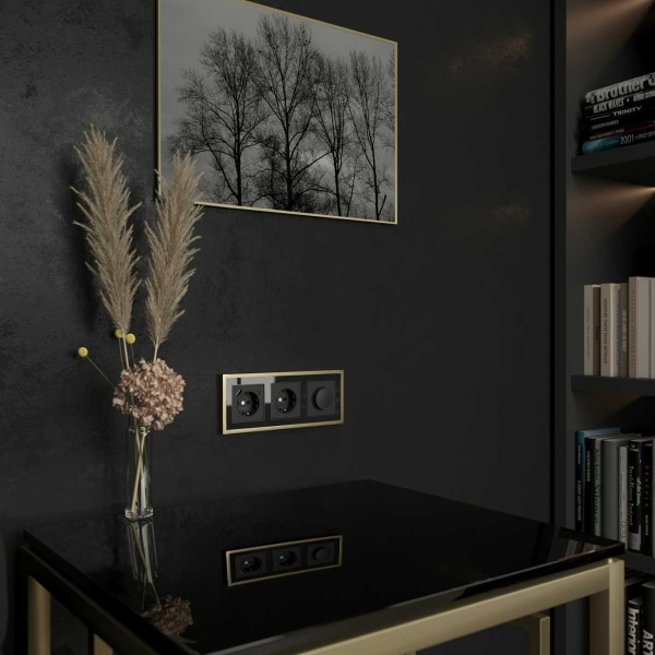 Рамка Werkel Baguette на 3 поста черный/латунь W0032852 4690389185809