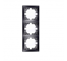 Рамка 3-ая вертикальная Lezard Mira черная 701-4200-153