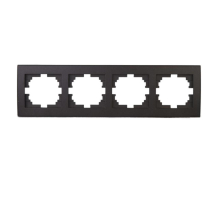 Рамка 4-ая горизонтальная Lezard Rain черная 703-4141-149