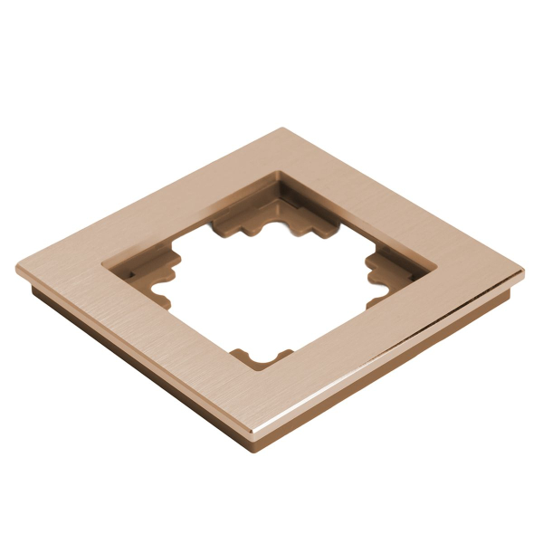 Рамка 1-местная, металл, STEKKER, MFR00-7001-02, серия Катрин, шампань 50010