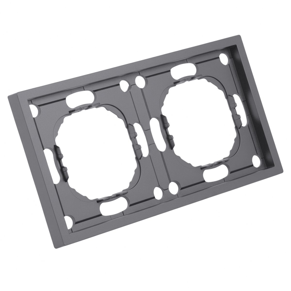 Рамка STEKKER, PFR00-5002-10 2-местная, серия Эмили, платиново-серый, soft touch 49963