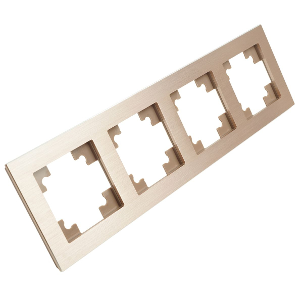 Рамка 4-местная, металл, STEKKER, MFR00-7004-02, серия Катрин, шампань 50022