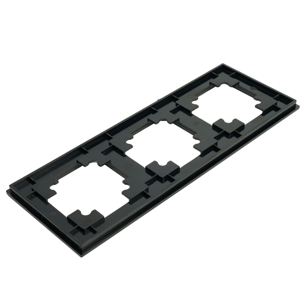 Рамка 3-местная, металл, STEKKER MFR00-7003-05, серия Катрин, черный 50020