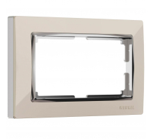Рамка для двойной розетки Werkel Snabb слоновая кость/хром W0081903 4690389161094