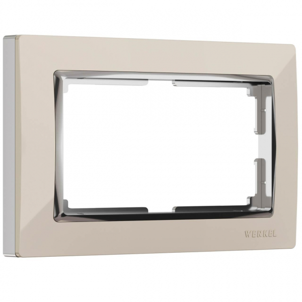 Рамка для двойной розетки Werkel Snabb слоновая кость/хром W0081903 4690389161094 Рамка для двойной розетки Werkel Snabb слоновая кость/хром W0081903 4690389161094