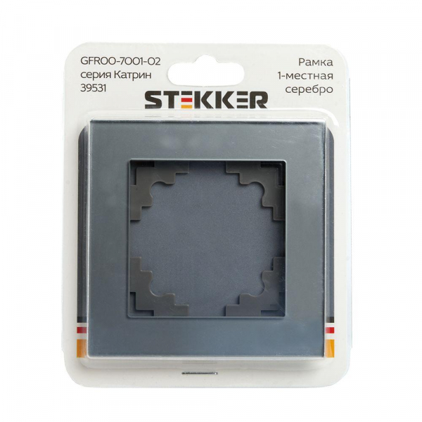 Рамка 1-постовая Stekker Катрин серебро GFR00-7001-03 39531 Рамка 1-постовая Stekker Катрин серебро GFR00-7001-03 39531