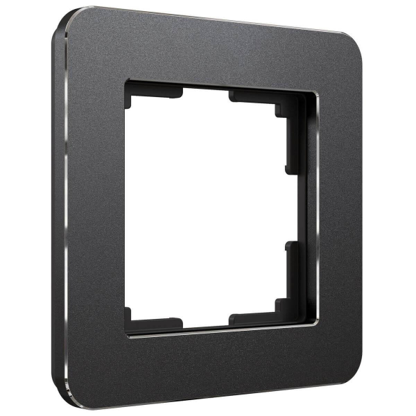 Рамка Werkel Platinum на 1 пост черный алюминий W0012608 4690389184420 Рамка Werkel Platinum на 1 пост черный алюминий W0012608 4690389184420