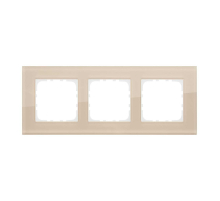 Рамка 3-постовая, натуральное стекло LK Studio (шампань) LK80, 844316-1
