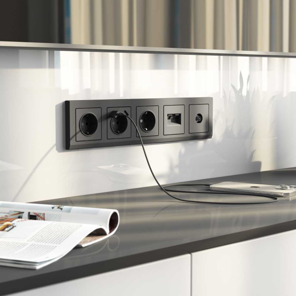 Рамка Werkel Stark на 5 постов графит W0051864 4690389194535