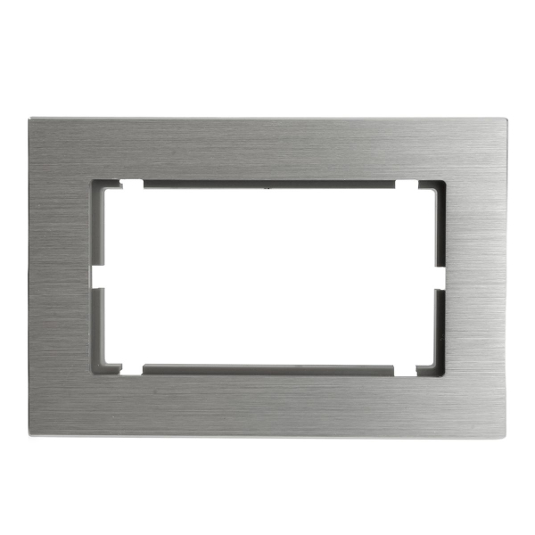 Рамка 2-местная (без перемычки), металл, STEKKER, MFR00-7012-03, серия Катрин, серебро 50031