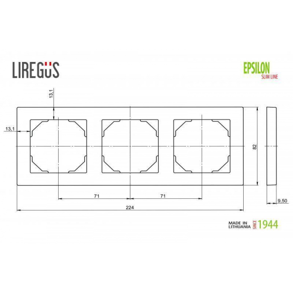 Рамка 3-постовая Liregus Epsilon шампань 28-3223 Рамка 3-постовая Liregus Epsilon шампань 28-3223