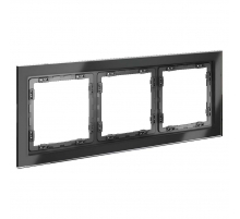 Рамка стеклянная Voltum S70 на 3 поста, (графит, стекло) VLS110307