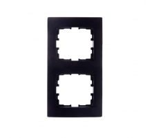 Рамка 2-ая вертикальная Lezard Karina черная 707-4200-152