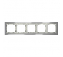 Рамка стеклянная Voltum S70 на 5 постов, (сталь, стекло) VLS110505