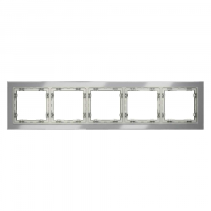 Рамка стеклянная Voltum S70 на 5 постов, (сталь, стекло) VLS110505