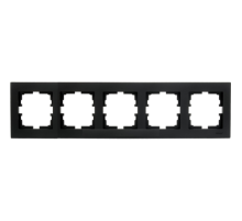 Рамка 5-ая горизонтальная Lezard Vesna черная 742-4200-150