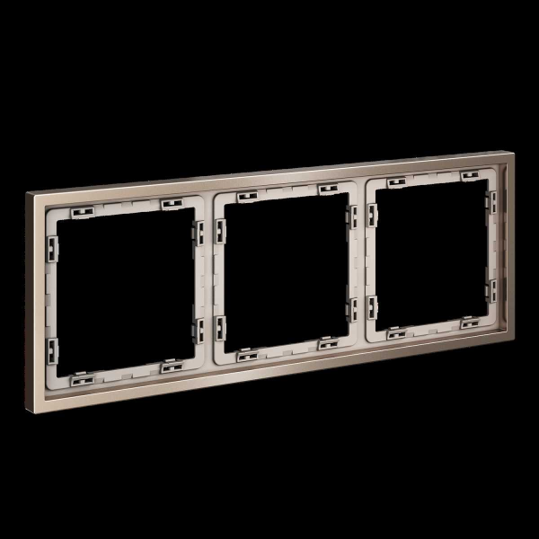 Рамка металлическая на 3 поста, S70 Metal (платина) Voltum VLSM120310