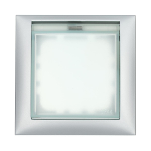 Рамка LK Studio универсальная защитная с крышкой для выключателей и розеток (серебристый металлик) 869103-1