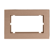Рамка 2-местная (без перемычки), металл, STEKKER, MFR00-7012-02, серия Катрин, шампань 50030