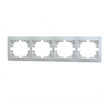 Рамка 4-ая горизонтальная Lezard Mira белая 701-0200-149