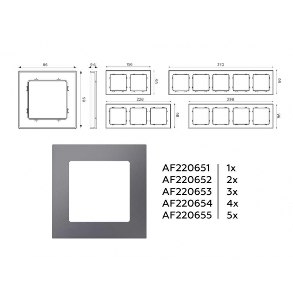 Рамка AMBRELLA VOLT AF220654 Рамка AMBRELLA VOLT AF220654
