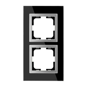 Рамка 2-постовая Mono Electric Style Glass чёрное стекло 107-720000-161