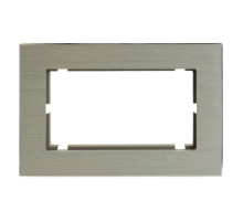 Рамка 2-местная (без перемычки), металл, STEKKER, MFR00-7012-03, серия Катрин, серебро 50031