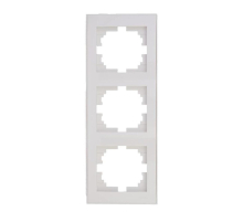 Рамка 3-ая вертикальная Lezard Rain белая 703-0202-153