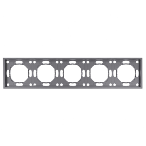 Рамка STEKKER, PFR00-5005-10 5-местная, серия Эмили, платиново-серый, soft touch 49966