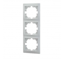 Рамка 3-ая вертикальная Lezard Mira белая 701-0200-153