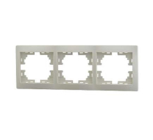 Рамка 3-ая горизонтальная Lezard Mira кремовая 701-0300-148