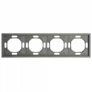 Рамка STEKKER, PFR00-5004-10  4-местная, серия Эмили, платиново-серый, soft touch 49965