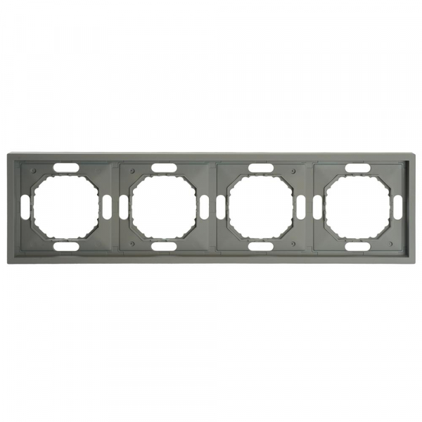 Рамка STEKKER, PFR00-5004-10 4-местная, серия Эмили, платиново-серый, soft touch 49965 Рамка STEKKER, PFR00-5004-10 4-местная, серия Эмили, платиново-серый, soft touch 49965