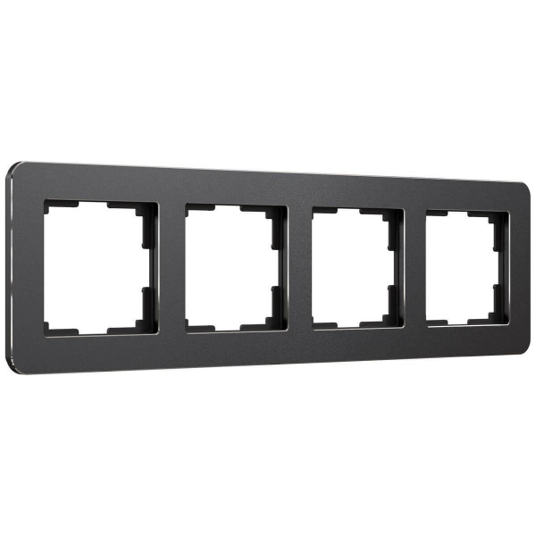 Рамка Werkel Platinum на 4 поста черный алюминий W0042608 4690389184512 Рамка Werkel Platinum на 4 поста черный алюминий W0042608 4690389184512