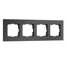 Рамка Werkel Senso на 4 поста черный, стекло soft-touch W0043108 4690389200496