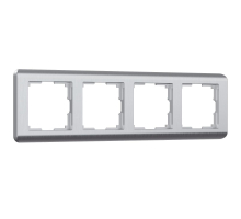 Рамка на 4 поста Werkel Stream серебряный W0042106 4690389162466