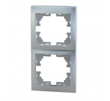 Рамка 2-ая вертикальная Lezard Mira серебро 701-1000-152