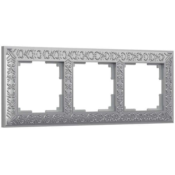 Рамка Werkel Antik на 3 поста матовый хром WL07-Frame-03 4690389145681 Рамка Werkel Antik на 3 поста матовый хром WL07-Frame-03 4690389145681