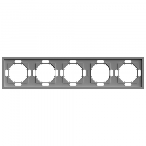 Рамка STEKKER, PFR00-5005-10 5-местная, серия Эмили, платиново-серый, soft touch 49966